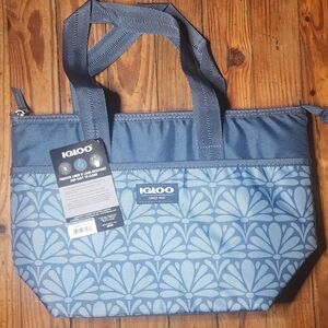 Igloo Blue Floral Tote Bag